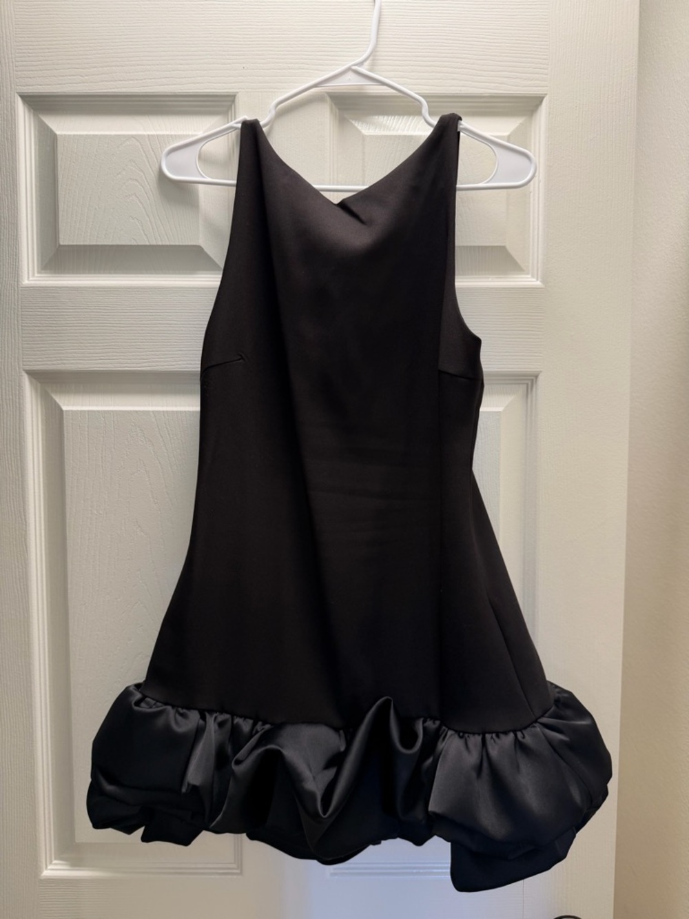 Zara Black Satin-Trim Sleeveless Dress